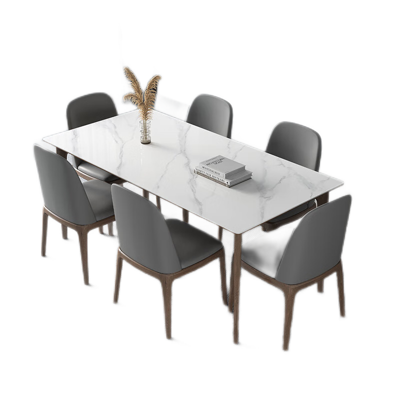 慕跃 餐桌 北欧实木岩板餐桌椅组合现代简约意式家用小户型长方形吃饭桌 1.3米【进口岩板+白蜡木框架】 一桌四椅