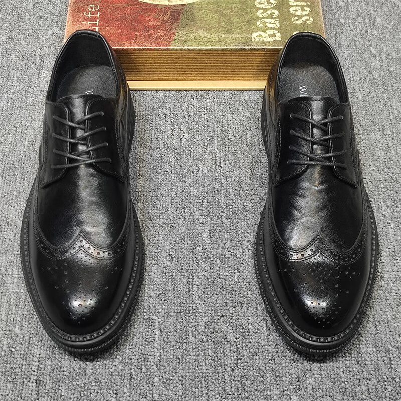 品璇广州尾单头层牛皮商务休闲皮鞋品牌撤柜捡漏英伦透气正装皮鞋