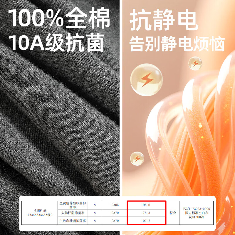 七匹狼纯棉秋衣男防风高领套装10A抗菌100全棉打底衫中老年秋冬保暖内衣 上衣+长裤套装(深灰)纯棉高领 XL (身高170-180CM/125-145斤)