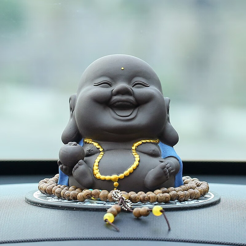 弥勒佛开口笑招财纳福平安如意佛像车品车饰中控台摆件朋友伴手礼