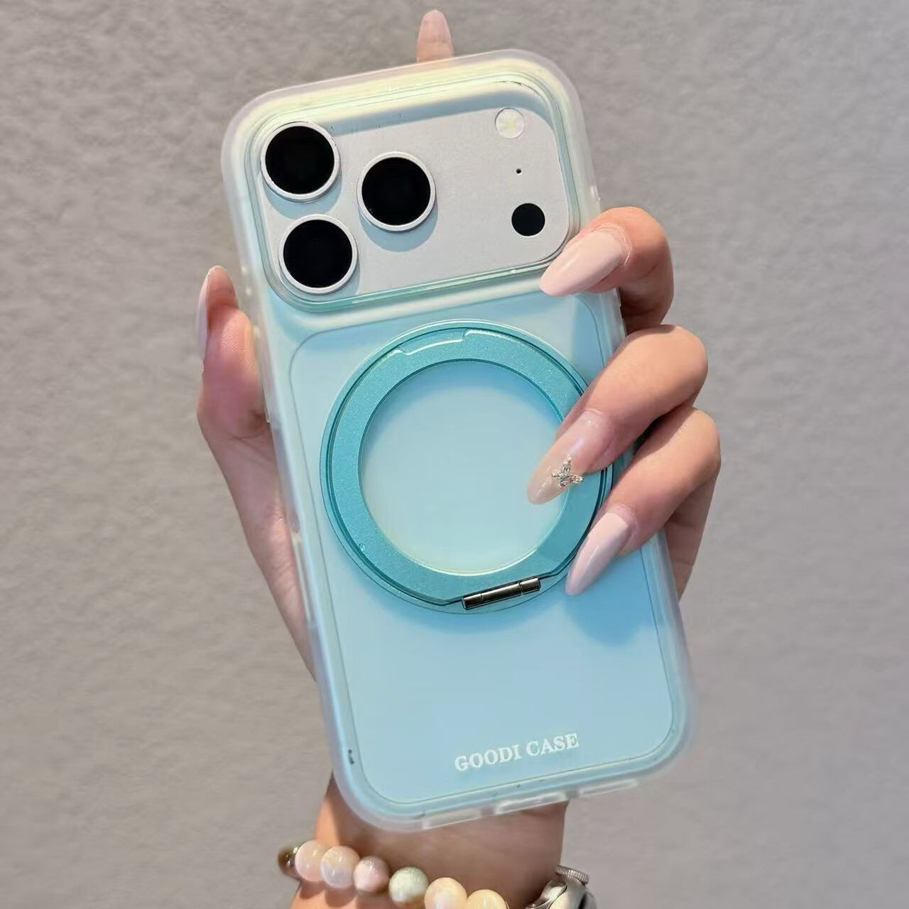 启砚数【旗舰正品】手机套高级感磨砂雾面360旋转支架适用iPhone 18promax手机壳17全包防摔16苹果全机型 磨砂肤色(白色)360旋转支架 iPhone 17PROMAX
