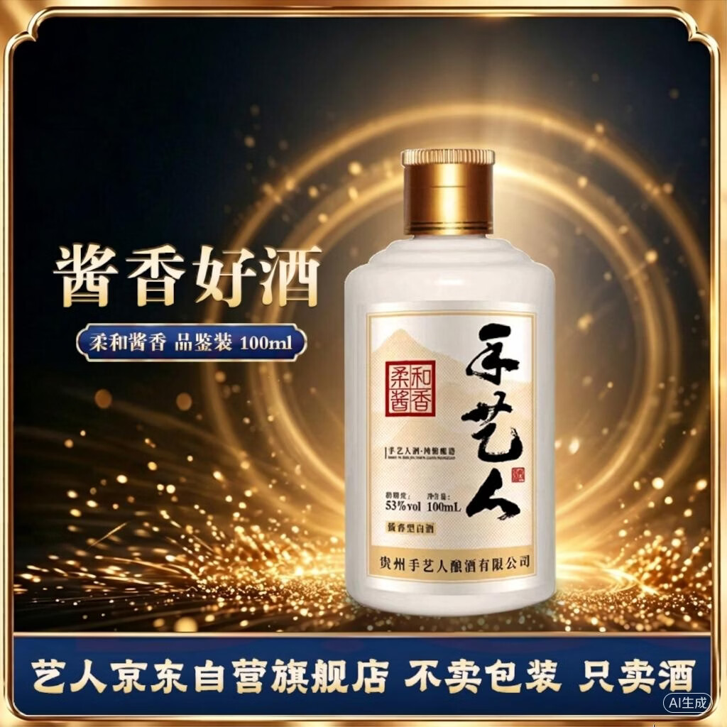 手艺人酱香型白酒53度100ml*1瓶 拍3件 118.5元 - 清风线报