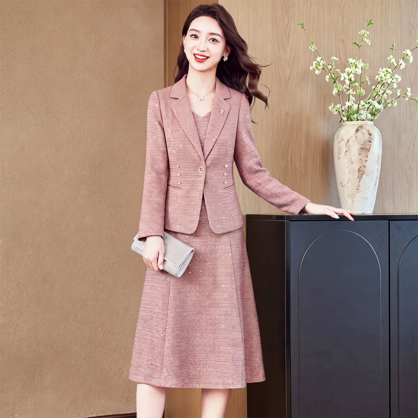 香影纯喜婆婆婚宴装连衣裙女2026新款春秋高端妈妈结婚礼服小个两件套装 图片色 4XL (建议141-150斤)
