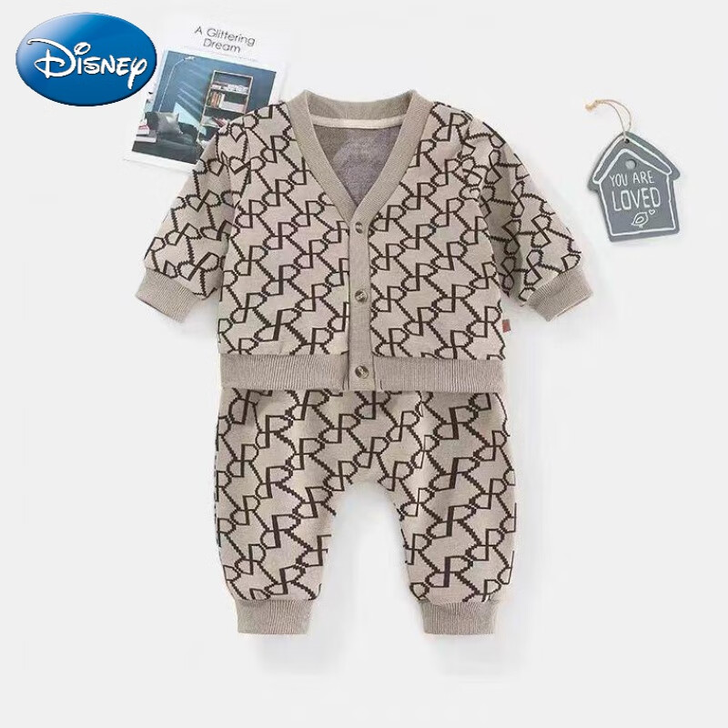 款套装帅气时尚两件套外出衣服长袖洋气时尚新款 咖色【字母r两件套】