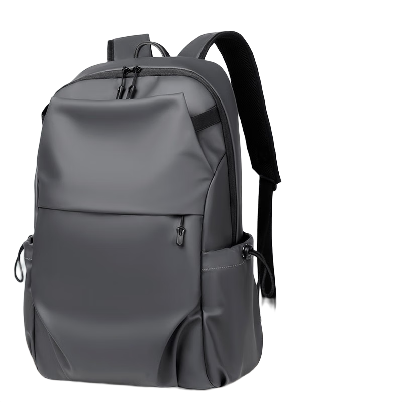 Milooky電腦包雙肩包皮質(zhì) 旅行出差商務(wù)大容量筆記本背包男 學(xué)生輕便書(shū)包 灰色 13-16.1英寸