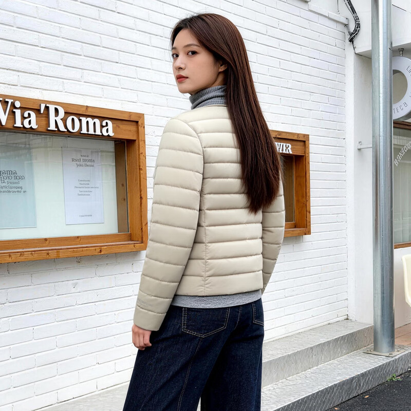 雪中飞女式轻薄羽绒服26新款可内搭可外穿居家休闲百搭舒适通勤保暖 杏驼色|7454 M 165/88A