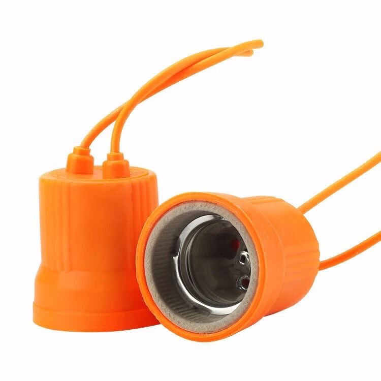 大功率 防水防漏电e27带线陶瓷螺口悬吊家用底座灯座灯头耐高温 e27高