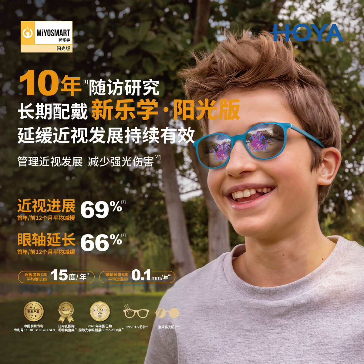 豪雅（HOYA）新乐学Pro镜片学生延缓度数增长儿童近视防控多点离焦159眼镜2片 新乐学PRO离焦镜片2片+赠镜框【配镜请咨询客服】