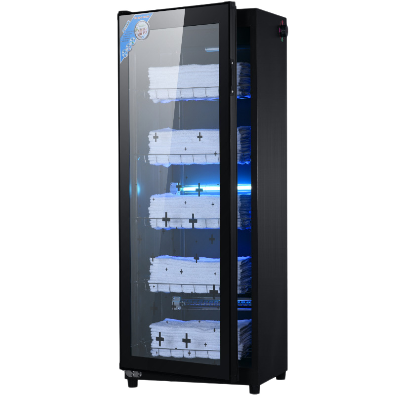 康之友毛巾消毒柜美容院理发店酒店浴巾衣服鞋子小型消毒柜立式单门紫外线臭氧商用家用消毒机368升黑色 368升紫外线+臭氧+低温黑色五个层架