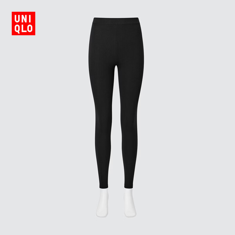 优衣库HEATTECH EXTRA WARM棉混纺紧身裤/10分女装478962 481081 478962/09黑色 L