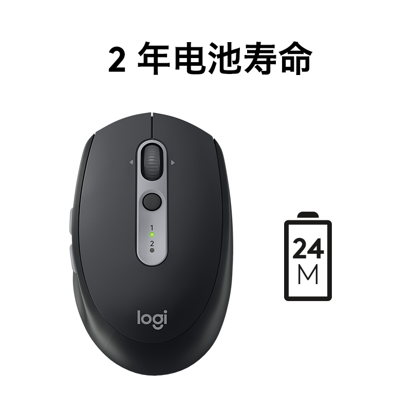 罗技（Logitech）M590轻音鼠标 无线蓝牙鼠标 办公鼠标 对称鼠标 带优联接收器 宝石红