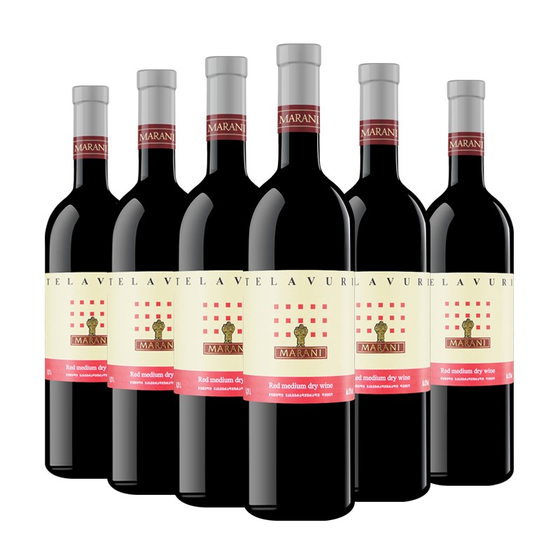 格鲁吉亚原瓶进口红酒玛朗尼（Marani）特拉乌里半干红酒葡萄酒750ML*6支整箱装