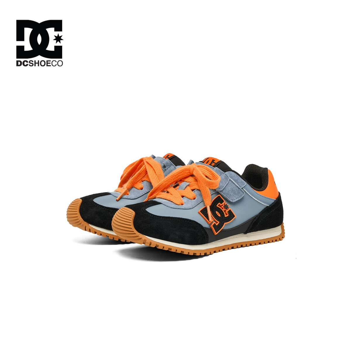 DCSHOES CAS Prince童鞋儿童休闲鞋2026新款中大童运动鞋百搭潮流板鞋9 雾蓝橙 37 码 适合脚长(228-232mm)
