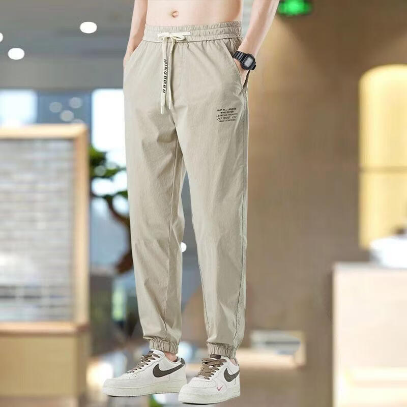 喜维顿春秋季男士时尚休闲工装裤简约百搭休闲裤美式潮牌宽松束脚长裤子 SD工装裤-黑色 XL (建议110-125斤)