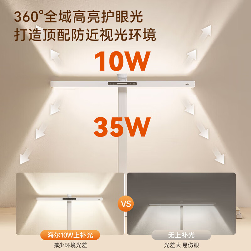 海尔(Haier)护眼台灯儿童学习专用大学生宿舍床头灯预防近视智能调光天沐Z5-A 【智能升级款】多维智联随心掌控-Max