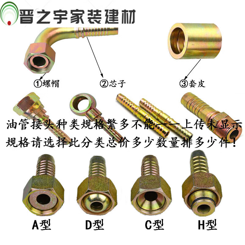 利芙扣压式液压油管接头高压胶管接头公制美标英制钢丝碳钢软管接头