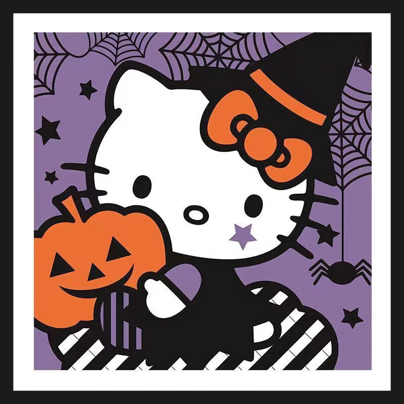 三丽鸥万圣节系列数字油画diy手工制作生日礼物送闺蜜卧室装饰画