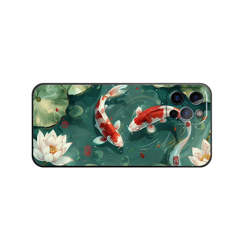 生肖猪【厂家直发】 苹果12promax手机壳国潮中国风液体硅胶软套男女新 02吉祥锦鲤