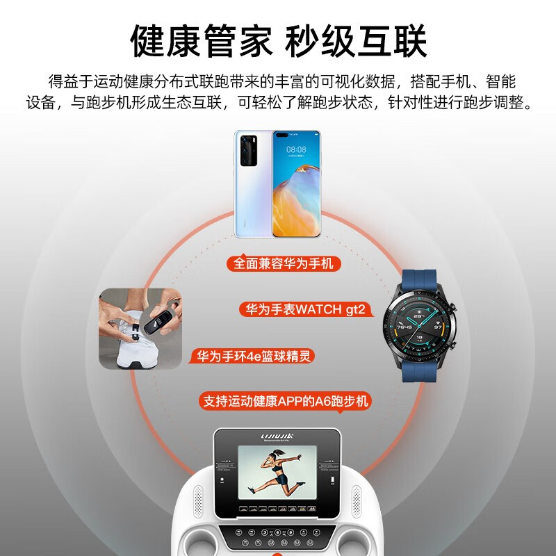 立久佳跑步机家用智能静音折叠走步机健身器材A6HUAWEI请问噪音大吗？我隔壁邻居家刚生完小宝宝，噪音会吵到隔壁吗？