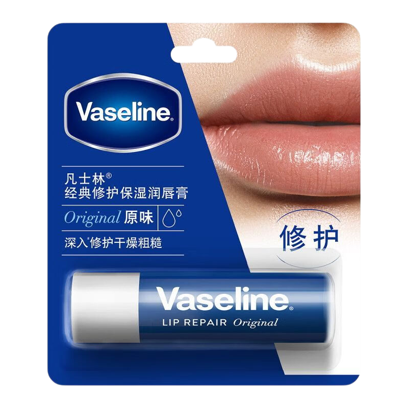 凡士林（Vaseline）润唇膏3.5g原味经典修护系列玫瑰白桃味冬季保湿防干裂正品男女士 【原味修护】3.5g