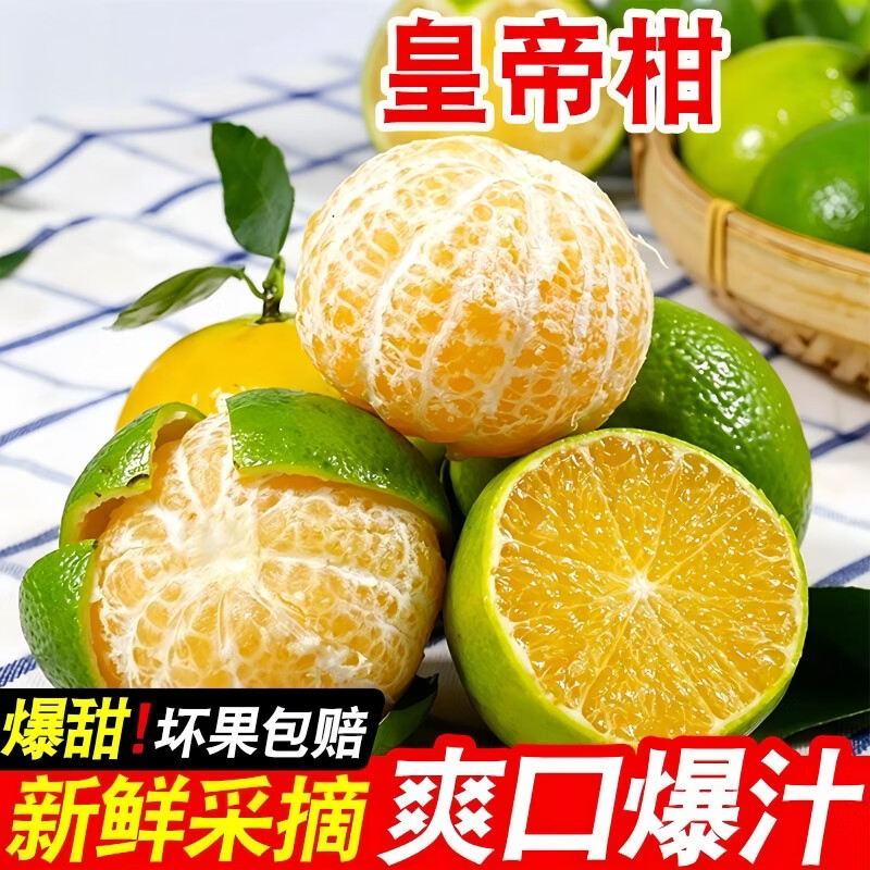 豔疅正宗广西皇帝柑新鲜当季水果大果青黄皮蜜桔柑橘橙子酸甜多汁生鲜 净重4.8-5斤【中果】约29-30个|单果55-60mm