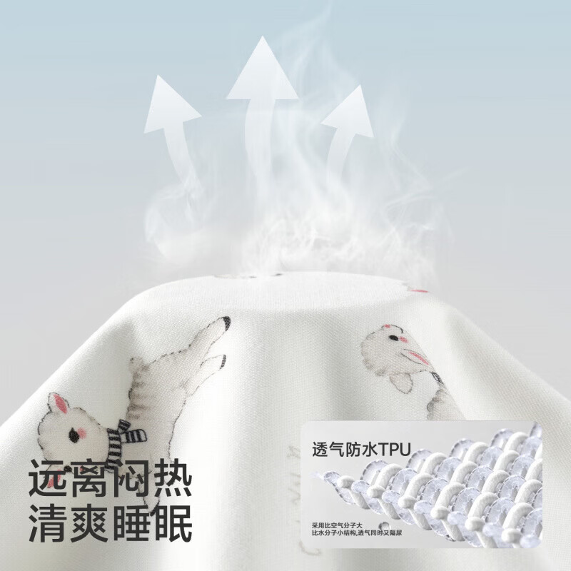 欧孕（OUYUN）婴儿隔尿垫大尺寸宝宝护理垫防水可洗儿童床单生理期姨 软萌小羊 45x30cm