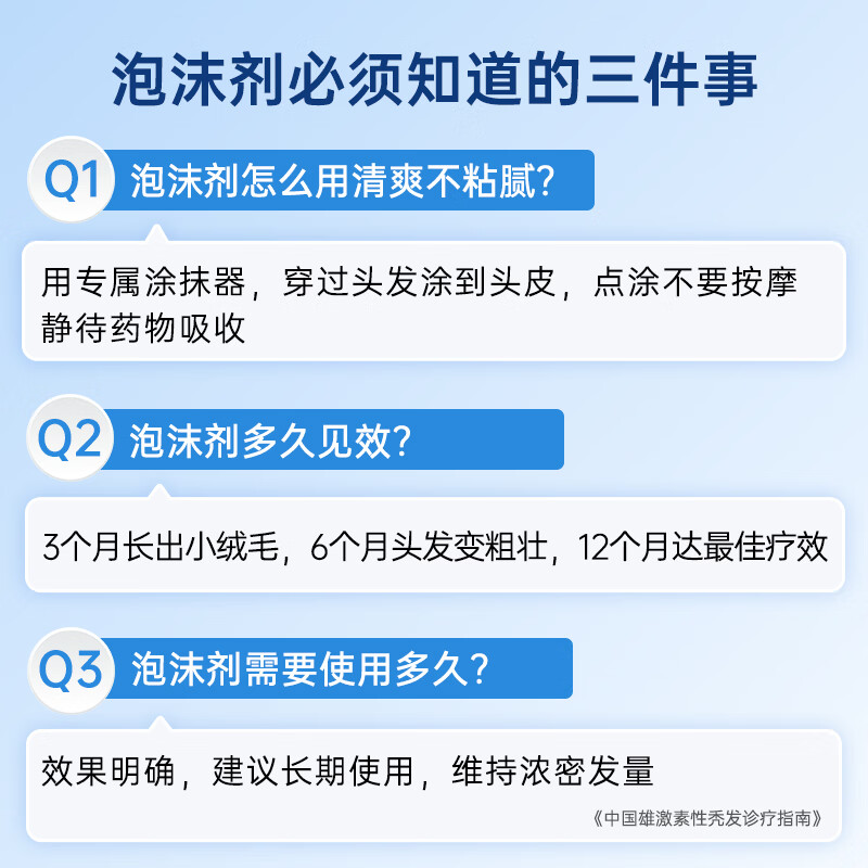 [蔓迪]米诺地尔泡沫剂 60g*3瓶 1盒装 【独家获批】5%*60g 米诺地尔第二代 防脱育发液(0丙二醇低敏少痘） 推荐-店铺礼包款