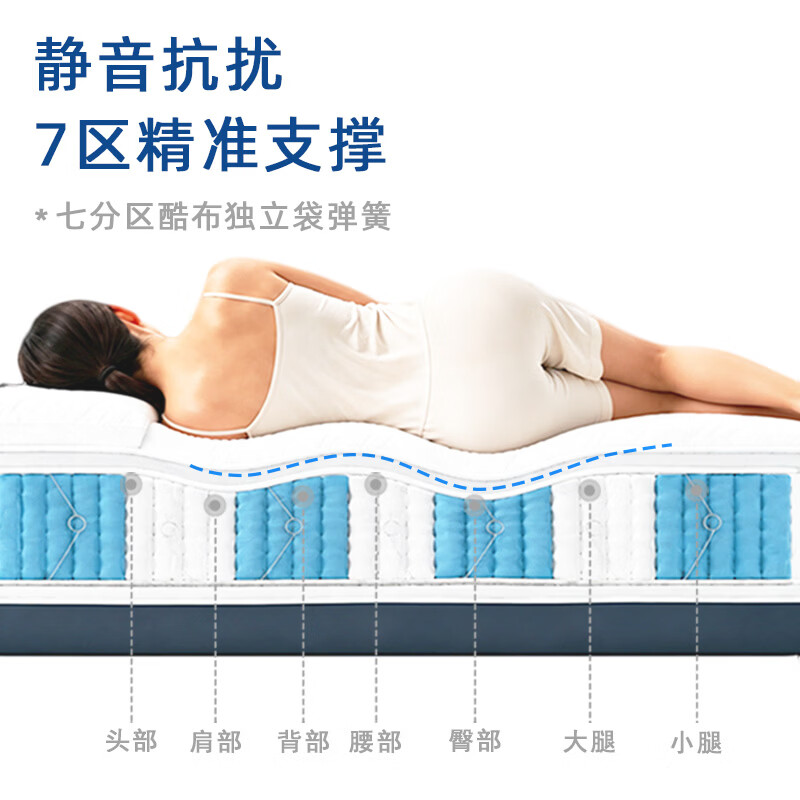 浪栖天际零压记忆棉可拆洗独立袋弹簧床垫席梦思同款主卧床垫子可定制 天际经典Pro【软硬适中 24cm】七分区 1.8*2米