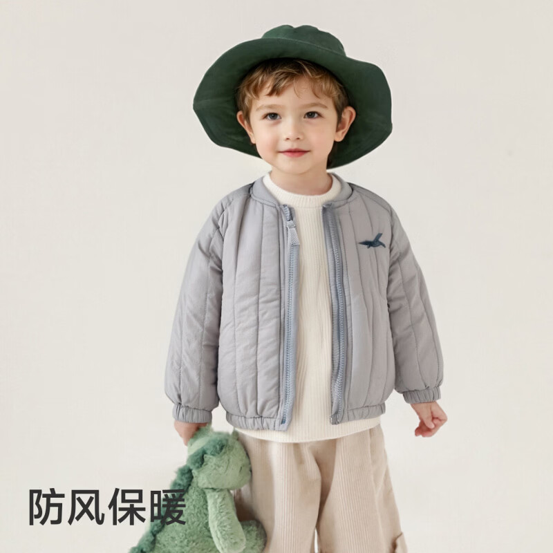 欧孕(OUYUN)儿童刺绣棉服2026新款男童女孩轻薄款外套宝宝秋冬季保暖衣服 黄色 100 cm