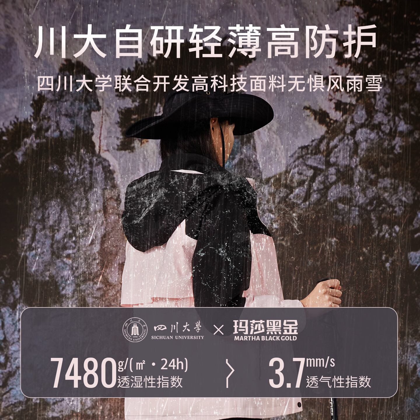玛莎黑金【鹅绒｜三防面料】羽绒服女短款抽绳收腰户外三防鹅绒冲锋羽绒服 卡其色 M (160)