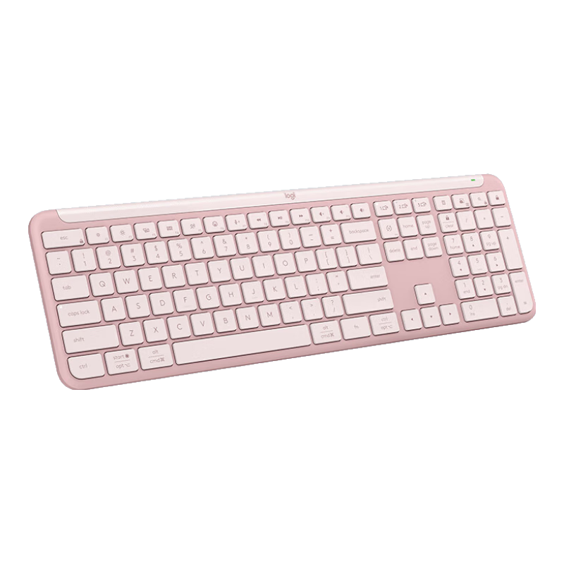 罗技（Logitech）K950键盘 蓝牙键盘 办公键盘 无线键盘 便携超薄键盘  优选系列 三设备切换 粉色