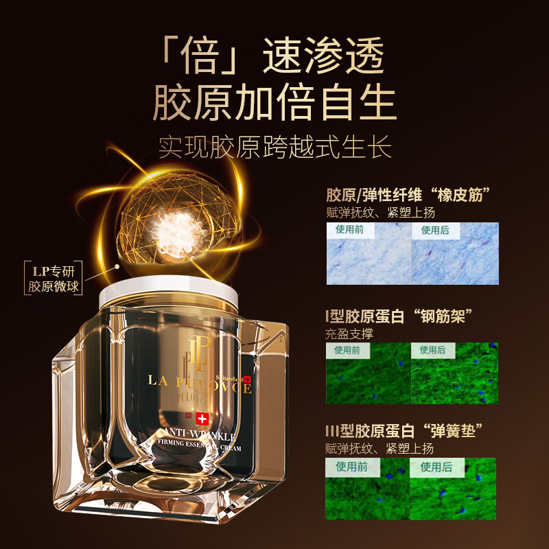 LP La Pulovce瑞士5D抗皱面霜50g拉普瑞斯紧致淡纹修护滋养保湿持妆面霜秋冬 5D抗皱面霜 瑞士进口面霜