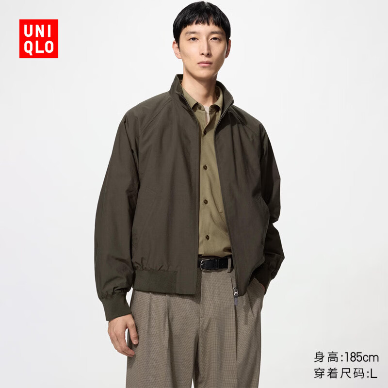 优衣库哈灵顿茄克男装女装/外套夹克487318 484610 487318/38深褐色 L