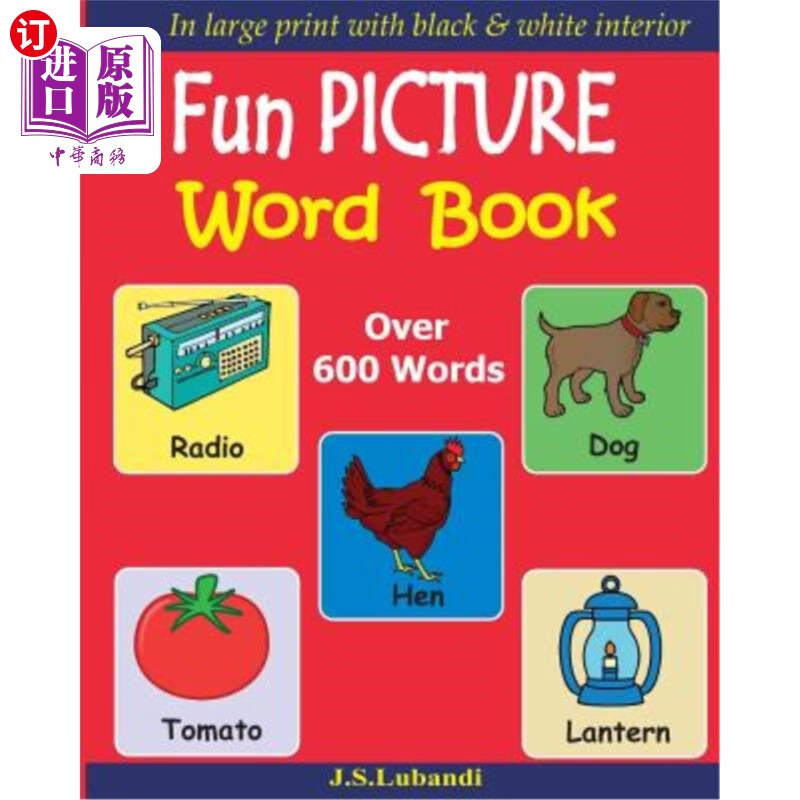 海外直订fun picture word book (black & white) 趣味图画字书(黑白)