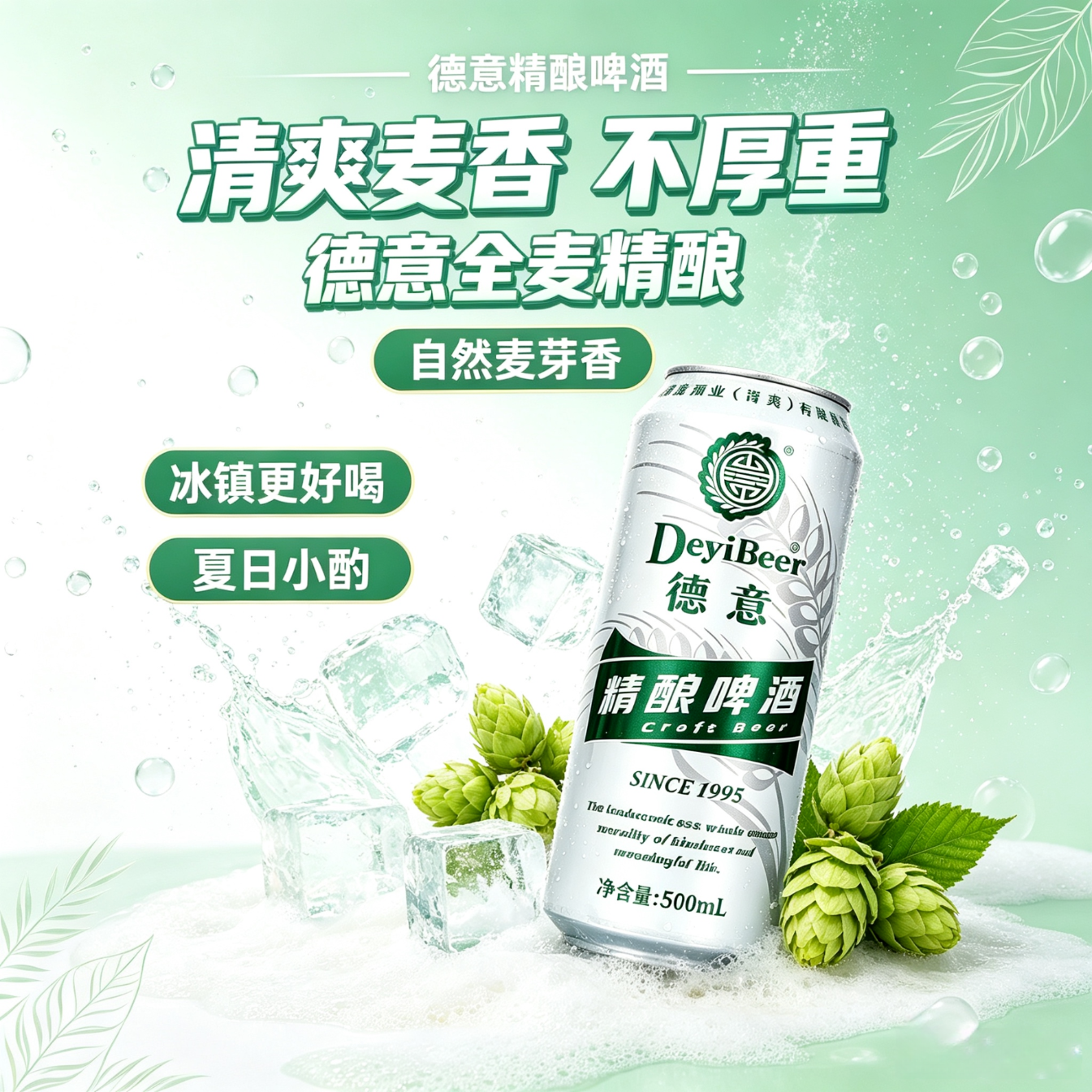 德意全麦精酿白啤酒500ml整箱12罐节日庆祝送礼自饮口粮零添加 500mL 12罐 整箱装