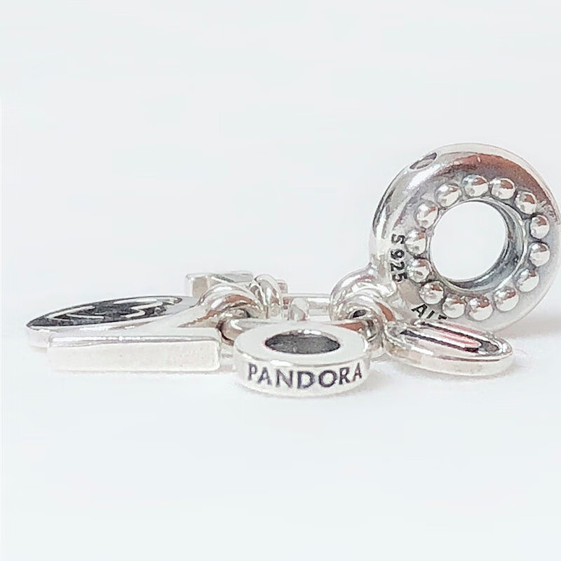 PANDORA PANDORA潘多拉 我爱你925银串饰 796596FPC 生日礼物 七夕情人节礼物送女友 粉红色