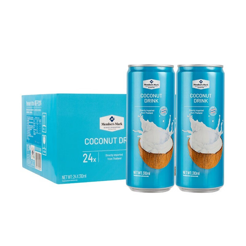 members mark 椰子饮料310ml*24 60%椰子水椰子汁椰果肉罐装饮料