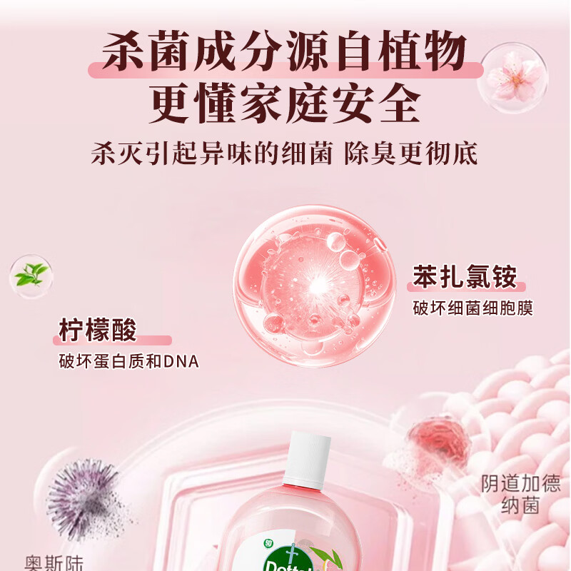 滴露(Dettol)滴露自然香氛衣物消毒液母婴衣物吹菌液杀菌除菌除螨去异味 滴露自然香氛消毒液1L*6瓶