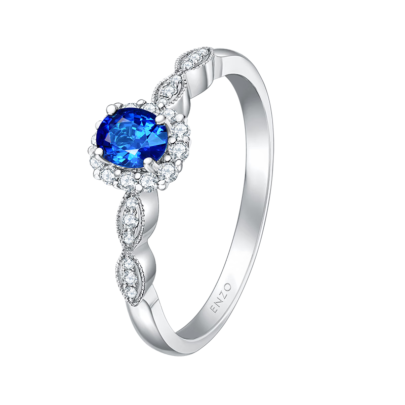 ENZO 茜茜公主 18K金藍(lán)寶石鉆石戒指女 EZV7224   12號(hào)