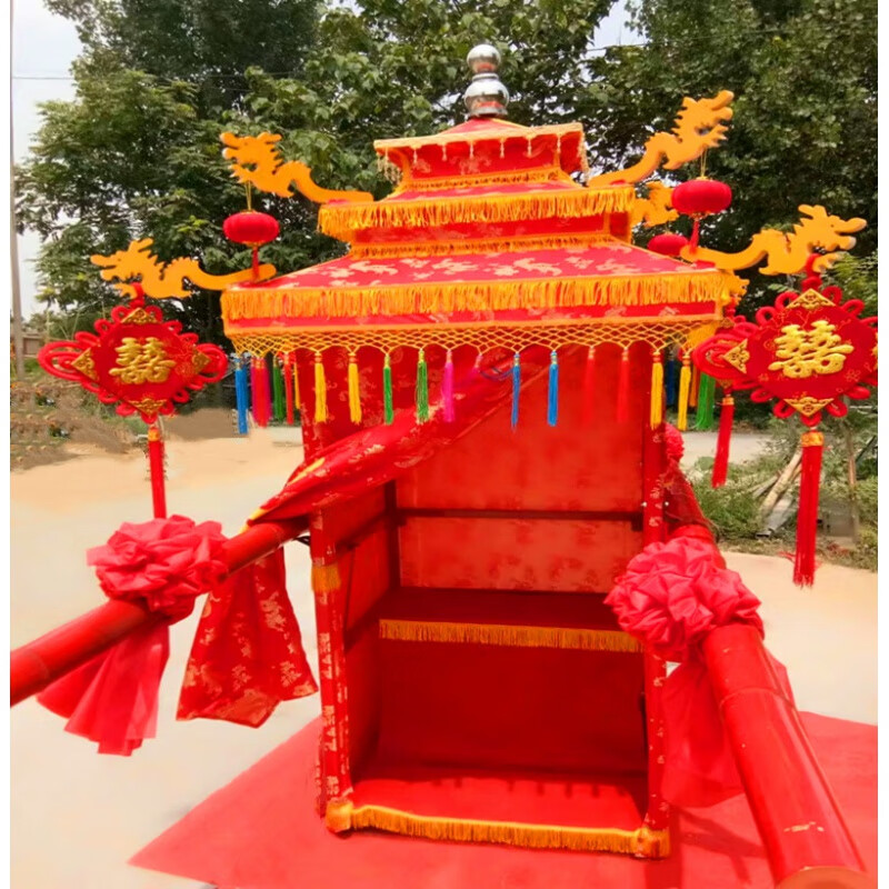 婚庆花轿 花轿婚庆结婚轿子喜轿中式八抬豪华大轿龙椅步撵迎亲道具