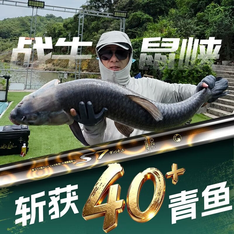 达瓦菱然新品S7轻量鲢鳙巨物竿日本进口碳素鱼竿手杆超轻超硬大物台钓鱼竿 10m 【26年新品S7轻量巨物竿】