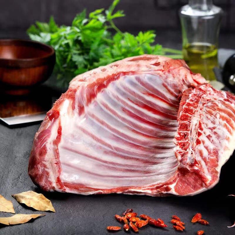 艾克拜尔原切羔羊排羊肉 4斤装 烧烤火锅食材 羊肉生鲜 羔羊排1kg*2袋
