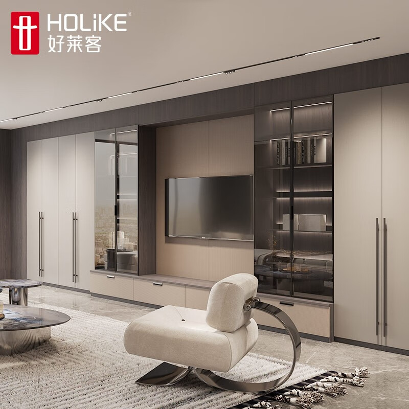 好莱客衣柜定制 现代轻奢风全屋定制衣柜电视柜入户门墙柜 全屋家具