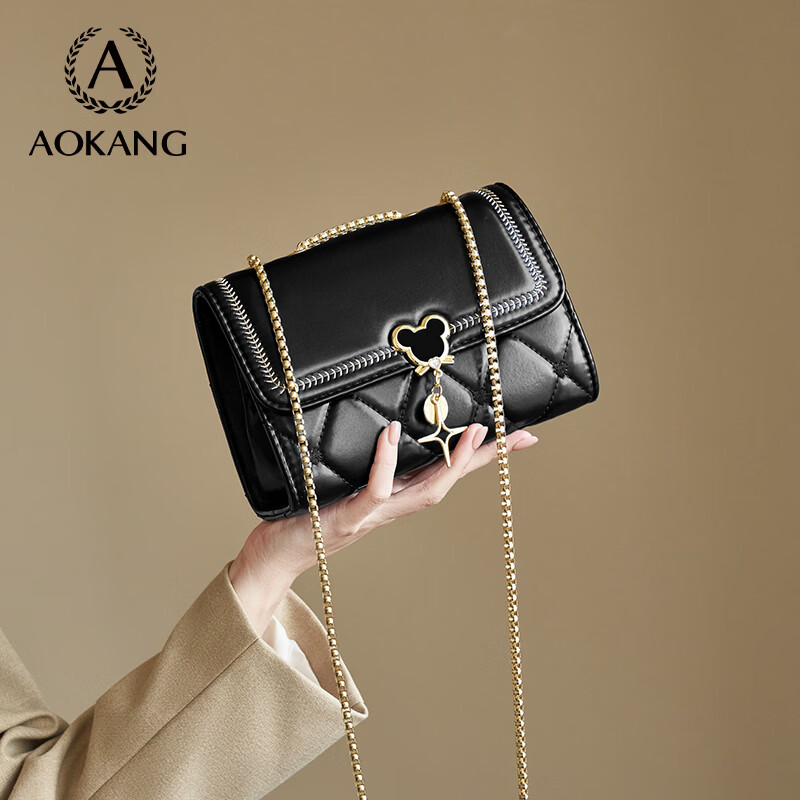 奥康(Aokang)包包女包托特单肩包经典复古斜挎包生日高级感生日礼物送妈妈女友 BG703561-深邃黑