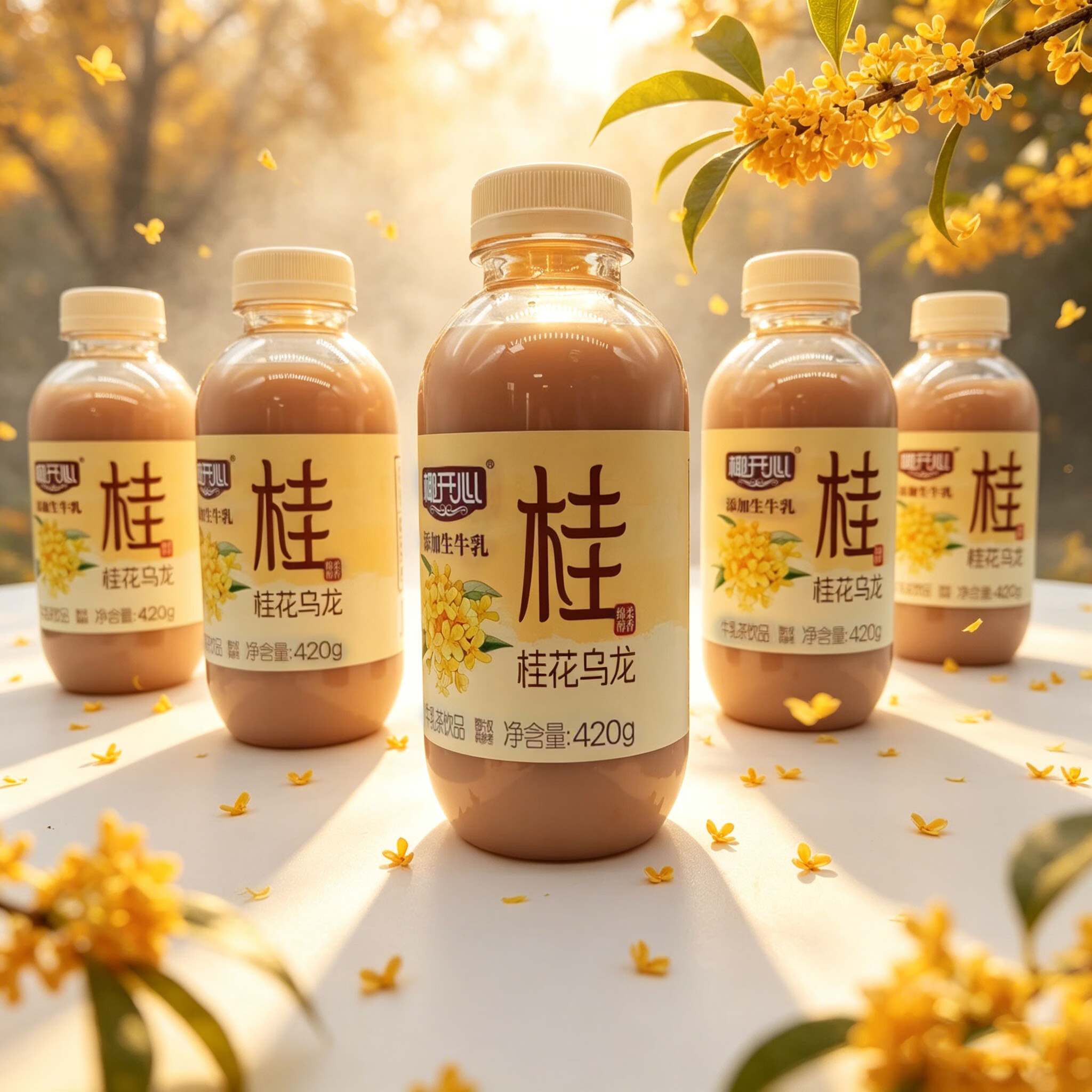 椰开心桂花乌龙牛乳茶 420g 添加生牛乳奶茶饮品整箱 420g桂花乌龙牛乳茶*15瓶【整箱】