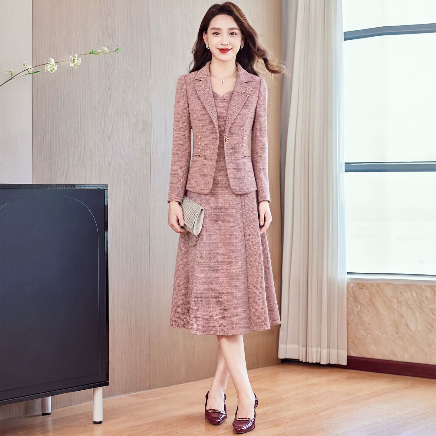 香影纯喜婆婆婚宴装连衣裙女2026新款春秋高端妈妈结婚礼服小个两件套装 图片色 4XL (建议141-150斤)