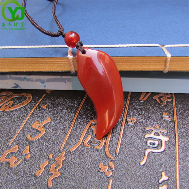 永杰小辣椒吊坠红玛瑙红红火火辣椒挂件毛衣链送女友妈妈礼物带证书