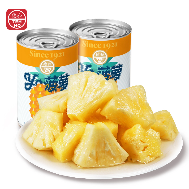 德和（TEHHO）菠萝罐头即食水果罐头休闲小吃方便速食食品云南特产390g 390g*1罐