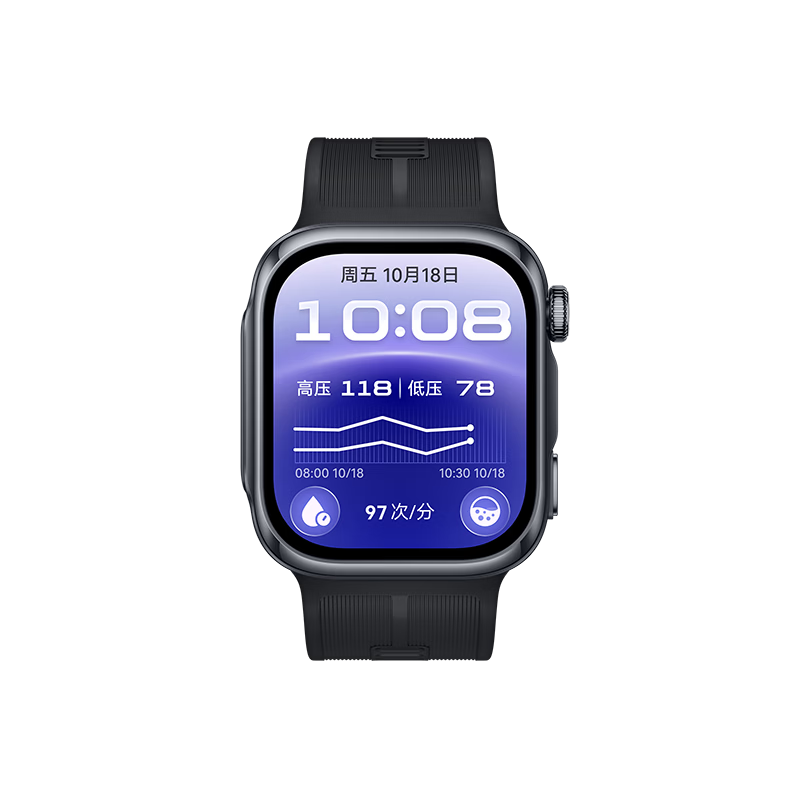 华为【送礼送健康】HUAWEI WATCH D3曜石黑HNBR表带动态血压监测运动前后血压测量华为血压表