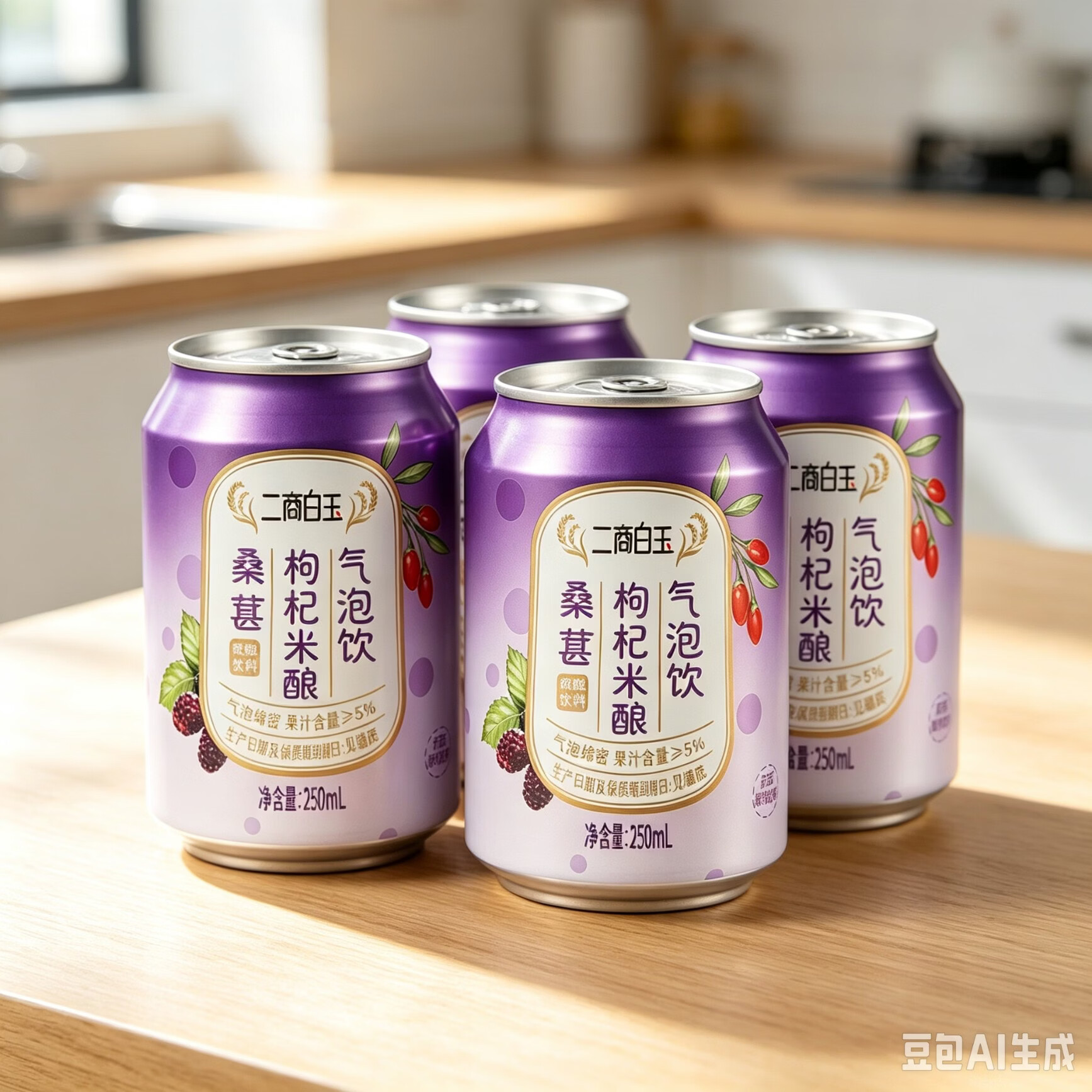 白玉桑椹米酿气泡饮250ml 250ml*4罐